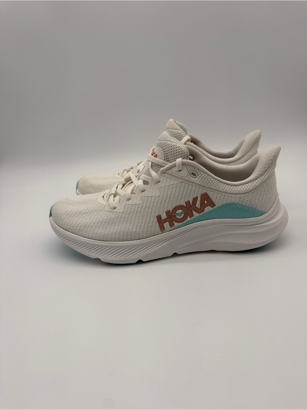 HOKA ONE ONE Solimar Running Shoes Women’s 10.5 White Teal Lightweight Sneakers - Picture 8 of 9
